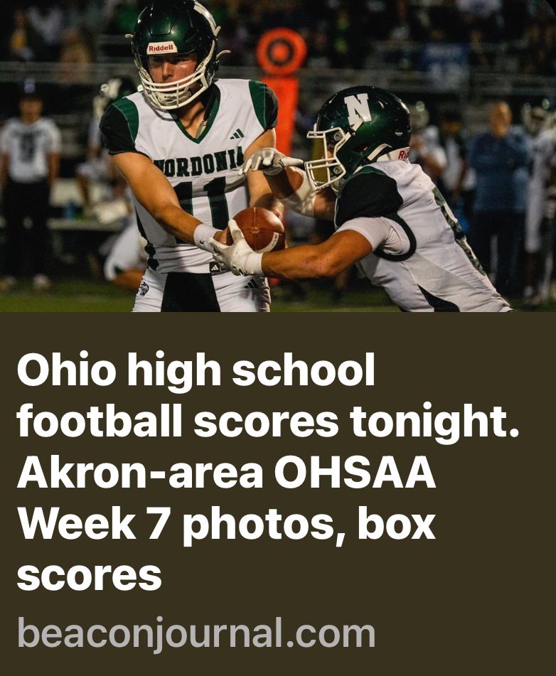 2025 10 04 Akron Beacon Journal Football OSHAA Akron Week 7 Scores Article Photo